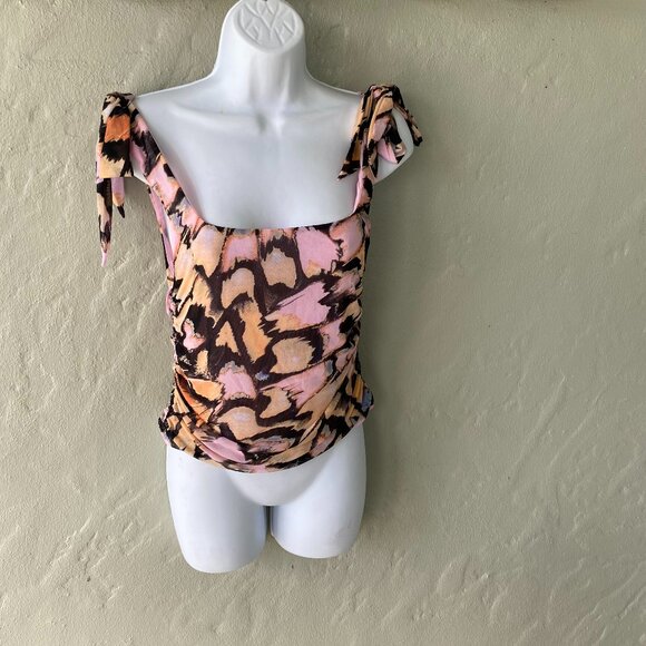 FREE PEOPLE NWT PINK COMBO PULLOVER TOP - Picture 1 of 8